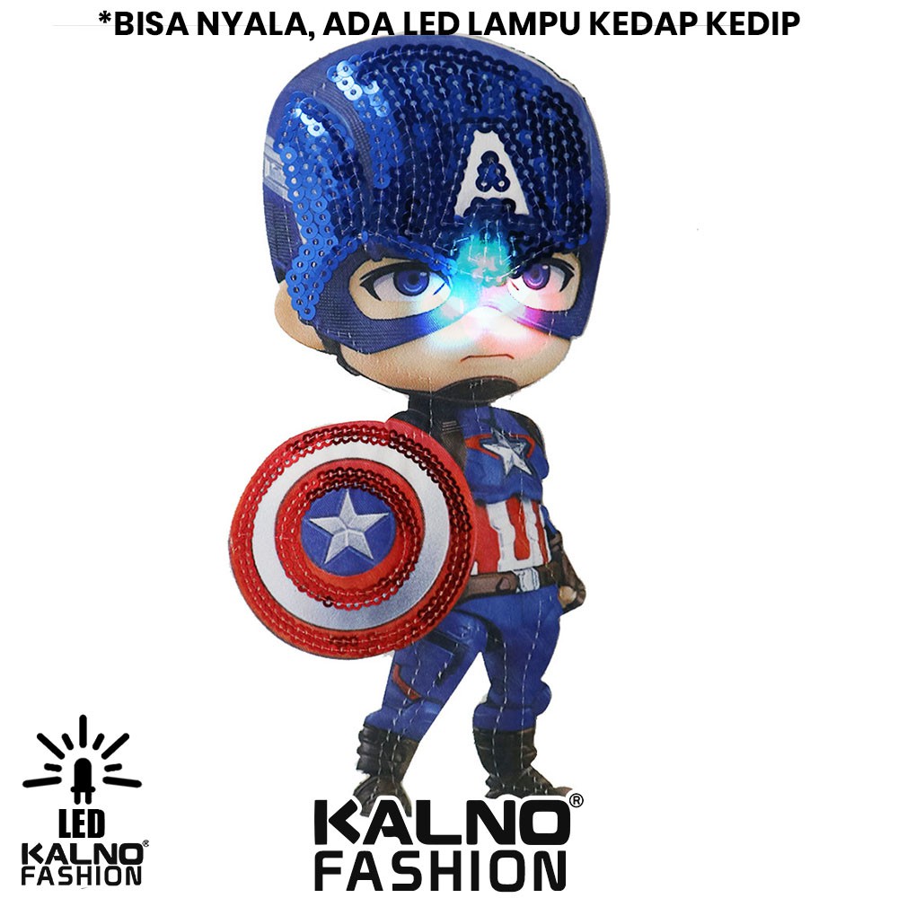 kaos baju anak CA 1 LED umur 1 - 7 tahun bisa nyala - random karakter CAPTAIN KAOS LED  KAOS NYALA