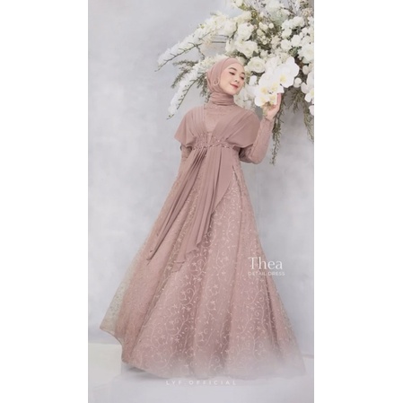 PRELOVED DRES LEBARAN LAMARAN WEDDING LYF OFFICIAL THEA CHOCO DUSTE