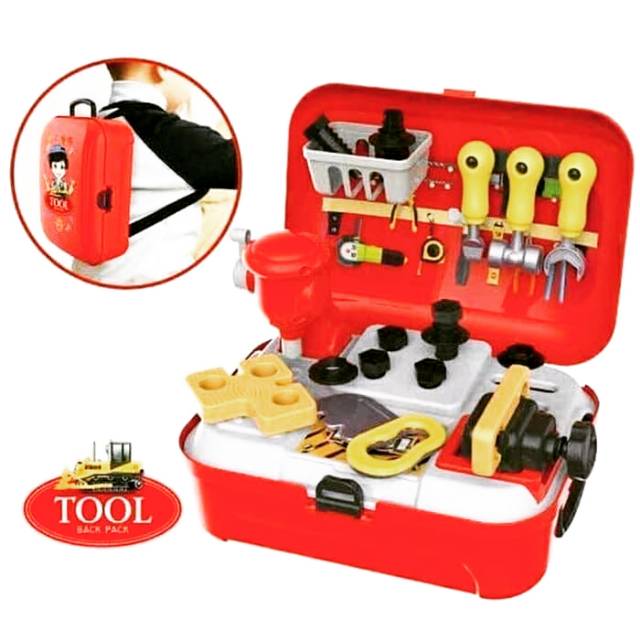 MAINAN TOOL BACK PACK | Mainan Anak Alat pertukang Bisa di jadikan Tas