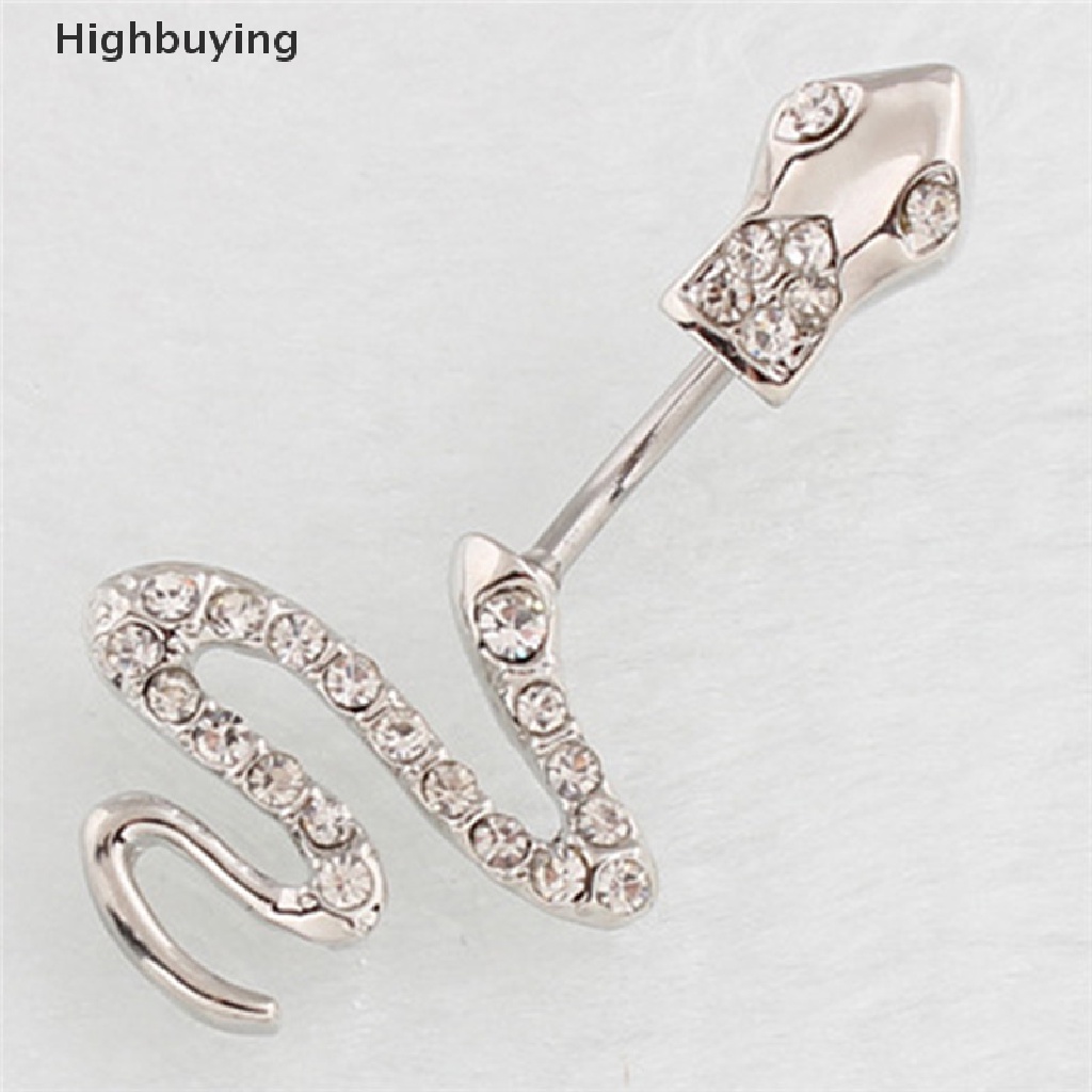 Hbid Anting Tindik Perut / Pusar Stainless Steel Model Ular Untuk Wanita