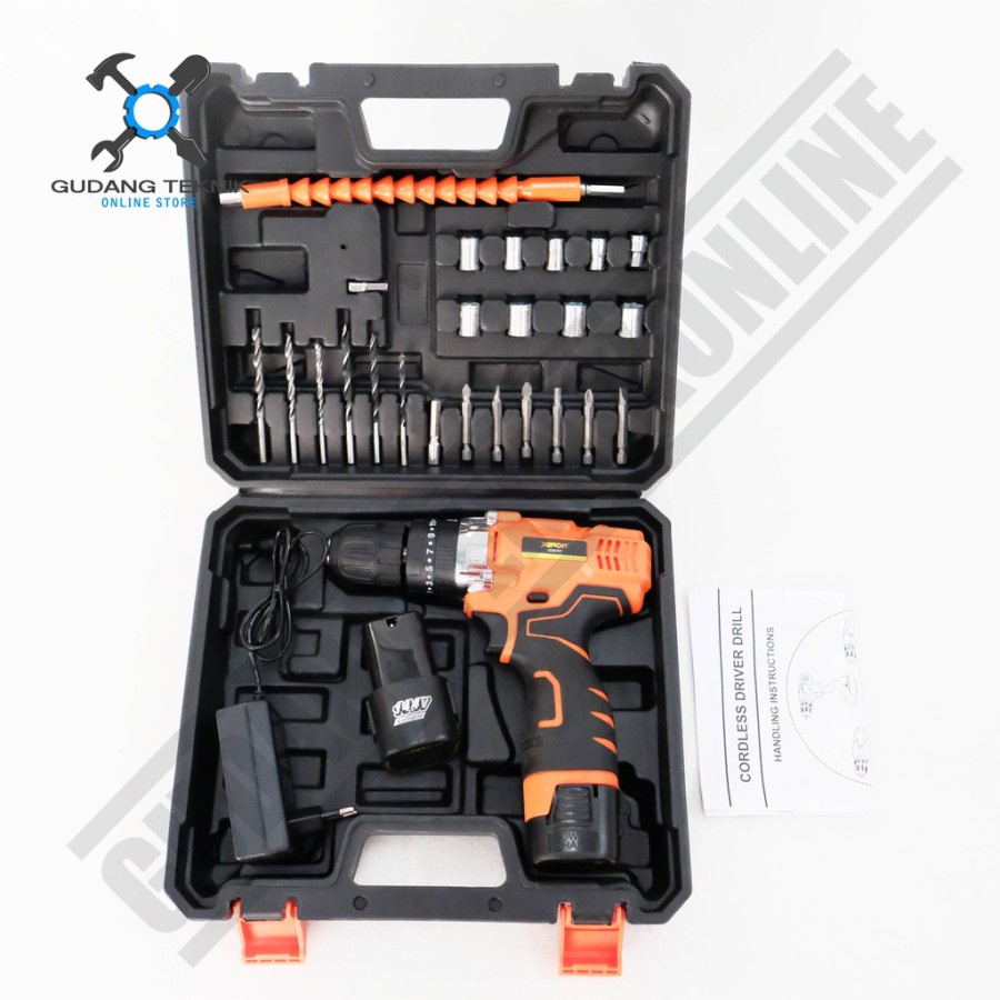 XENON CDID707 2 BATERAI BOR CORDLESS IMPACT DRILL SET BOR BETON TEMBOK