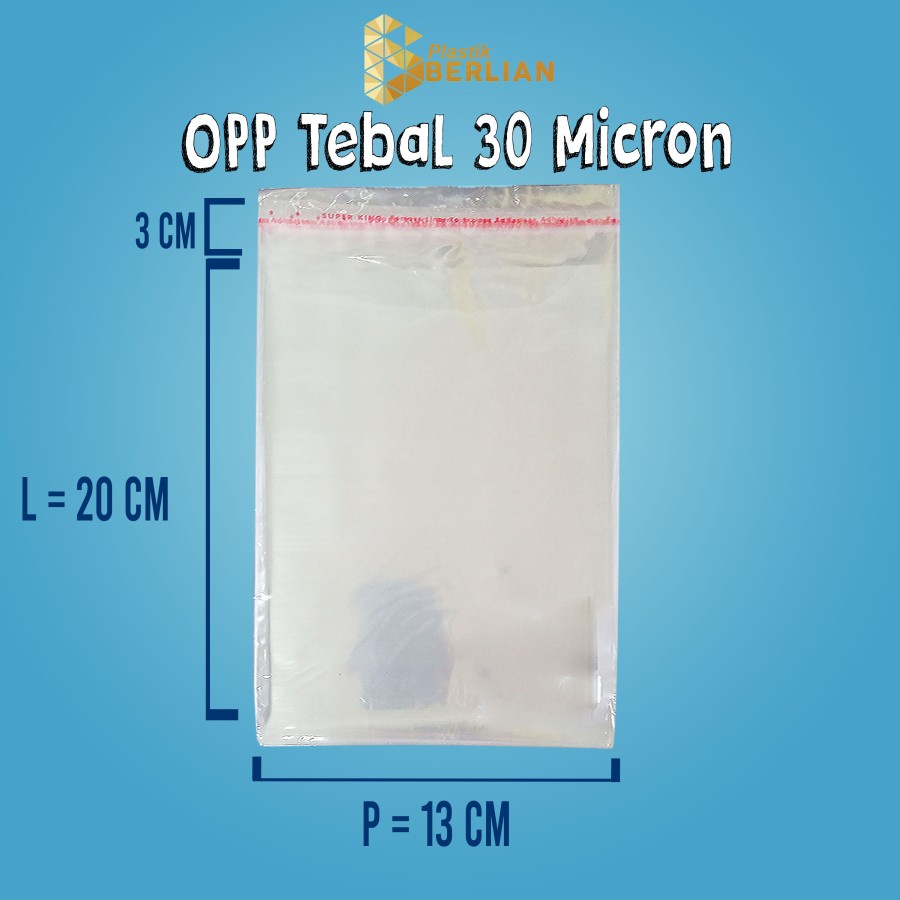 

13 X 20 cm Plastik OPP TEBAL 30 MICRON (100 lbr)