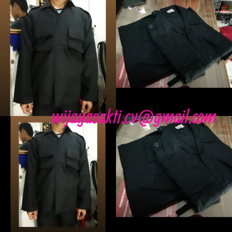 Seragam PDL Drill Satpam - Seragam PDL Security Hitam