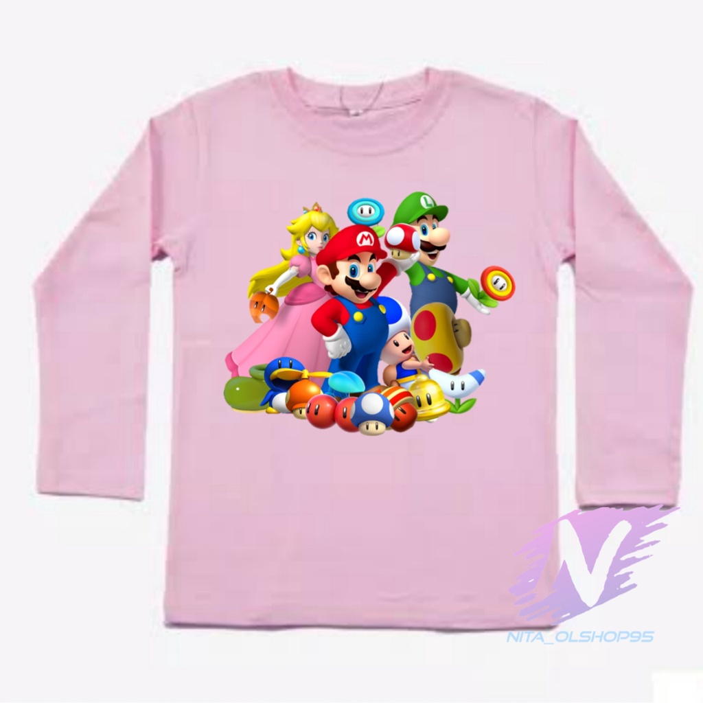 KAOS ANAK LENGAN PANJANG SUPER MARIO VIDIO GAME