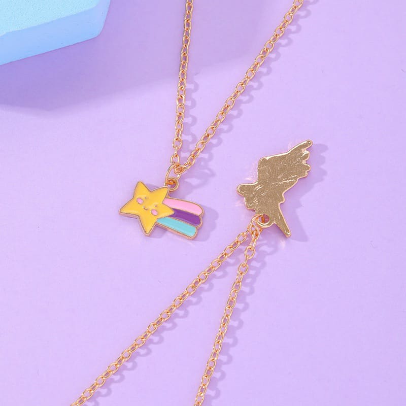 2in1 Kalung Anak Couple Teman Unicorn Kembaran Motif Sahabat Asesoris Perempuan Kado Ulang Tahun