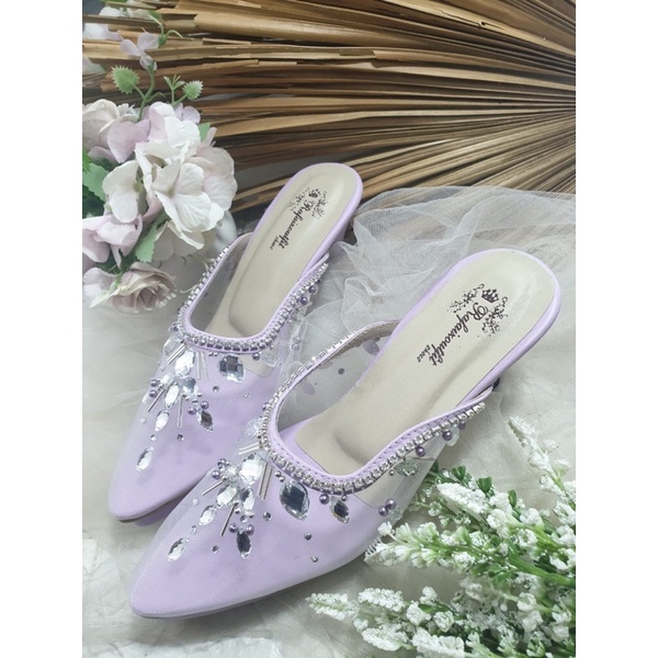 sepatu alunna lilac tinggi 7cm lancip