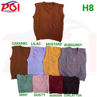 DC H ( H8 ) ROMPI CABLE / VEST RAJUT / OUTERWEAR KOREA / RAJUT PREMIUM KUALITAS TERBAIK / TIDAK BISA MEMILIH