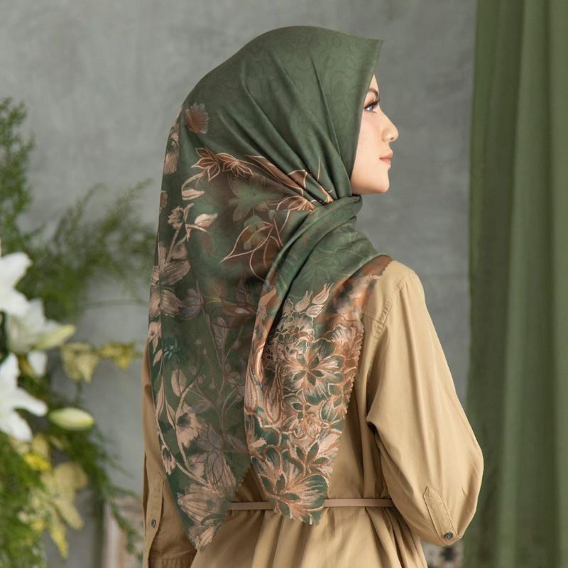 HIJAB DENNAY KW VOAL SEGIEMPAT MOTIF { MY LADY } MURAH TEPIAN LASERCUT RAPIH MUDAH DI BENTUK BAHAN VOAL PREMIUM