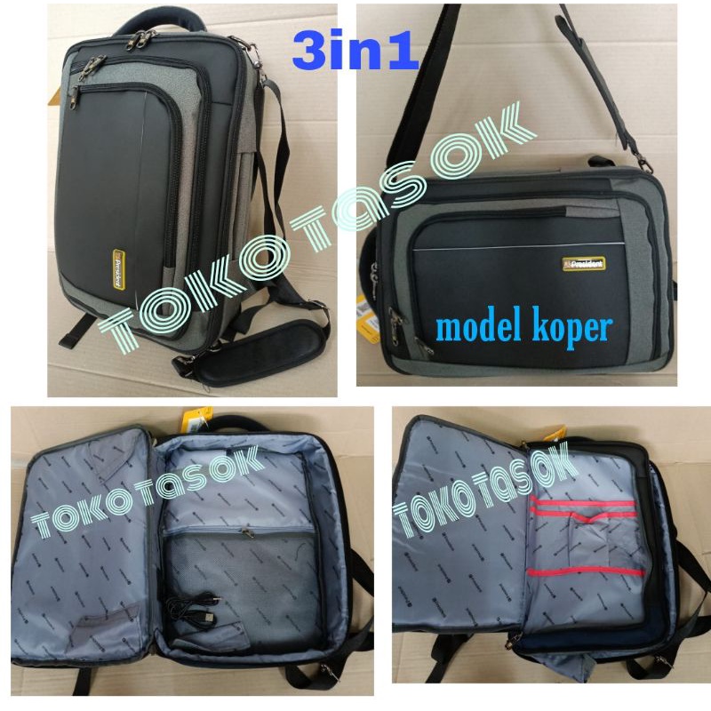 tas ransel president 3 in 1 original 3093 model koper