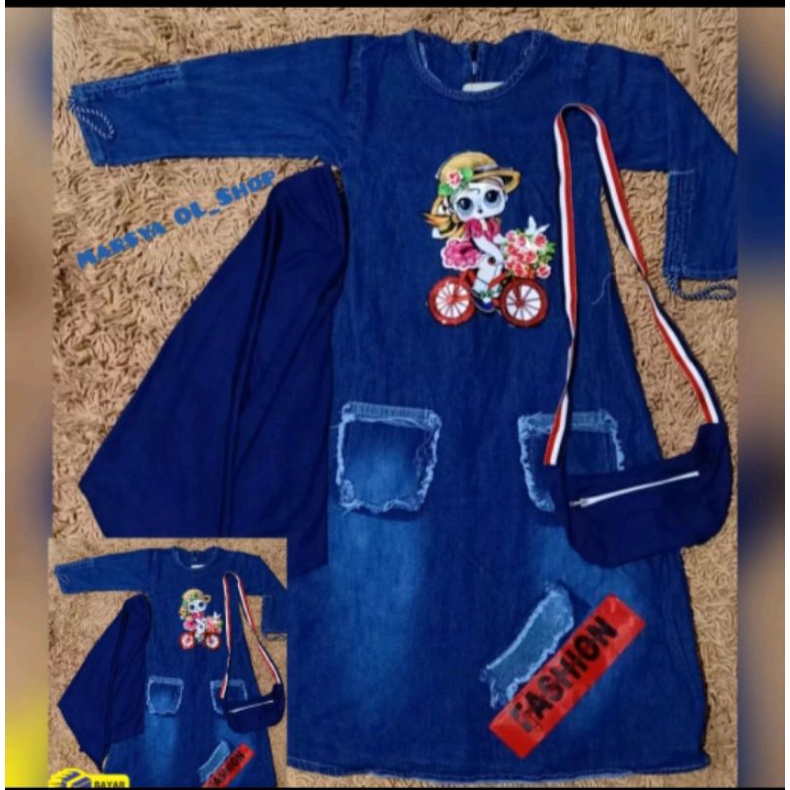 Gamis anak perempuan | Gamis anak | Gamis jeans | Gamis anak tanggung | baju anak