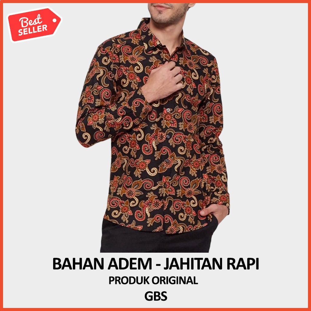 Cuci Gudang Kemeja Batik Pria Modern Lengan Panjang Casual Modis Slim Fit Trendy Masa Kini Zl11806a Md8qOBTnOzgl1