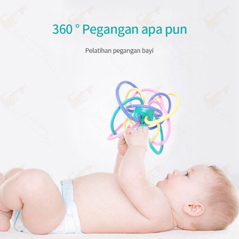 [rumahbayipdg] MAINAN GIGITAN BAYI TEETHER BOLA MANHATTAN BAHAN SILICONE LEMBUT MUDAH DIPEGANG