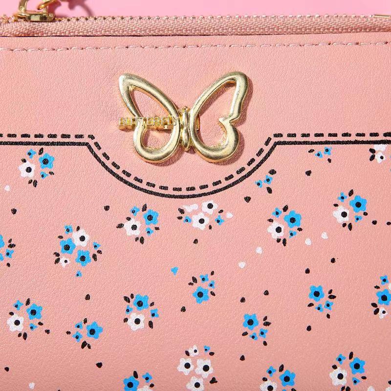 Alibaba1688 Dompet Lipat Mini Wanita Motif Butterfly Fashion Korean Import