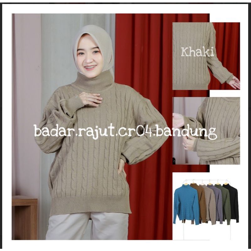 Sweater Rajut Tiara Cable Turtleneck 7 Gate Branded