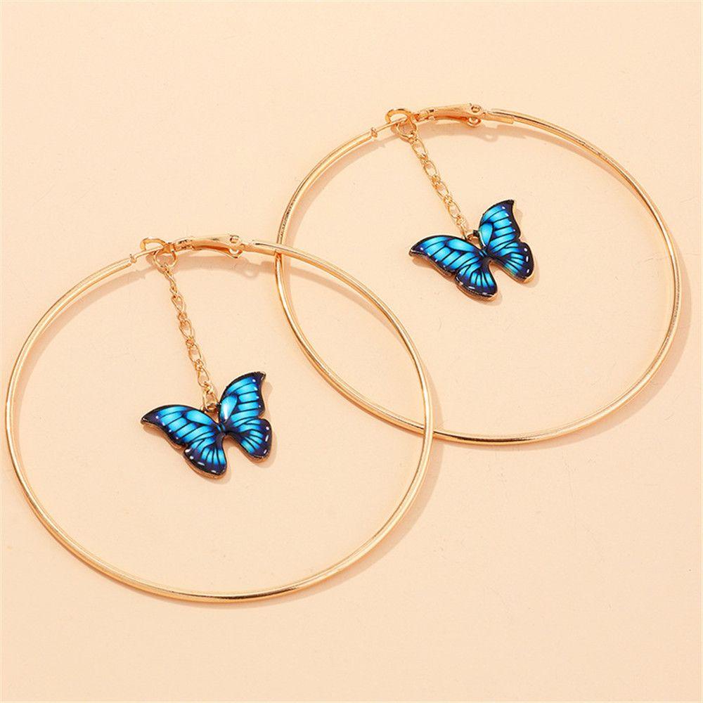 Lily Hoop Earrings Hadiah Perhiasan Fashion Anting Kupu-Kupu