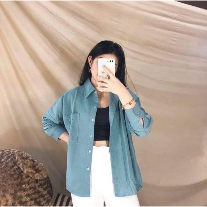 KEMEJA LINEN OVERSIZE DENIM