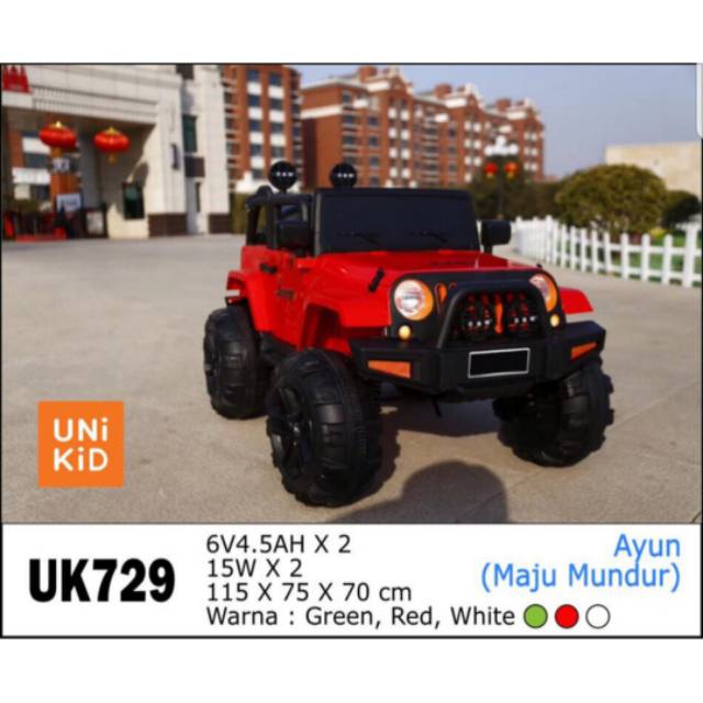 MOBILAN AKI ANAK JEEP RUBICON UNIKID UK729