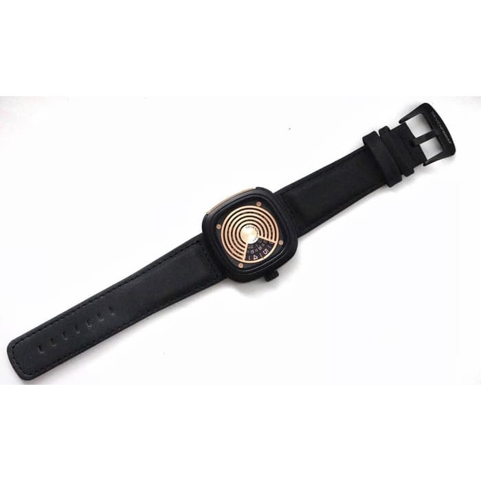 JAM TANGAN PRIA 7FRIDAY SEGI CLONE BLACK COVER GOLD