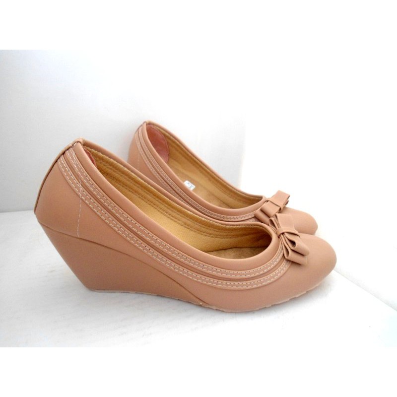 ELSR02 Sepatu Wedges Wanita / Cewek Kulit Sintetis Casual