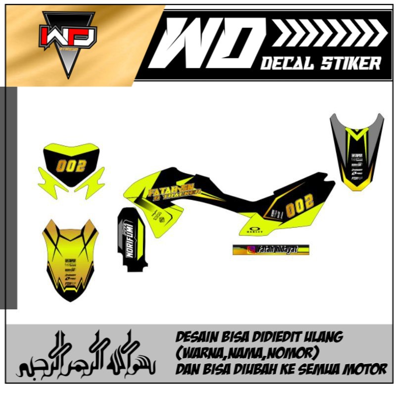 

Dekal sticker klx bf motif hijau stabilo