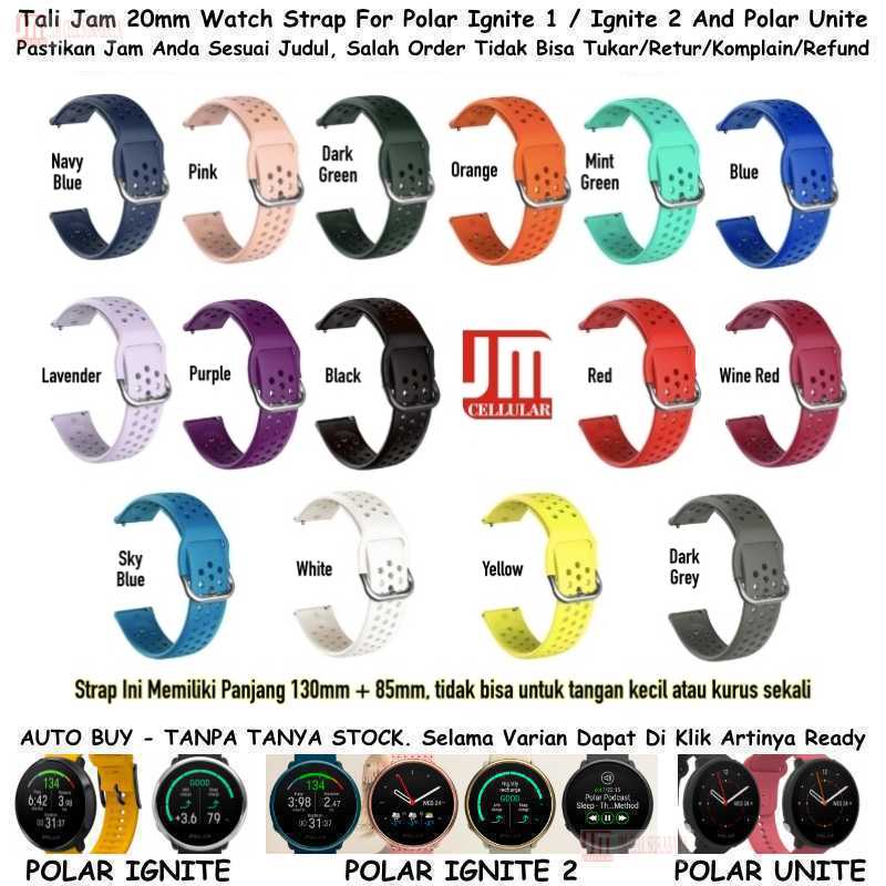 Tali Jam Watch Strap Polar Ignite 1 2 / Unite - R33 Sport Rubber Silikon Size Large