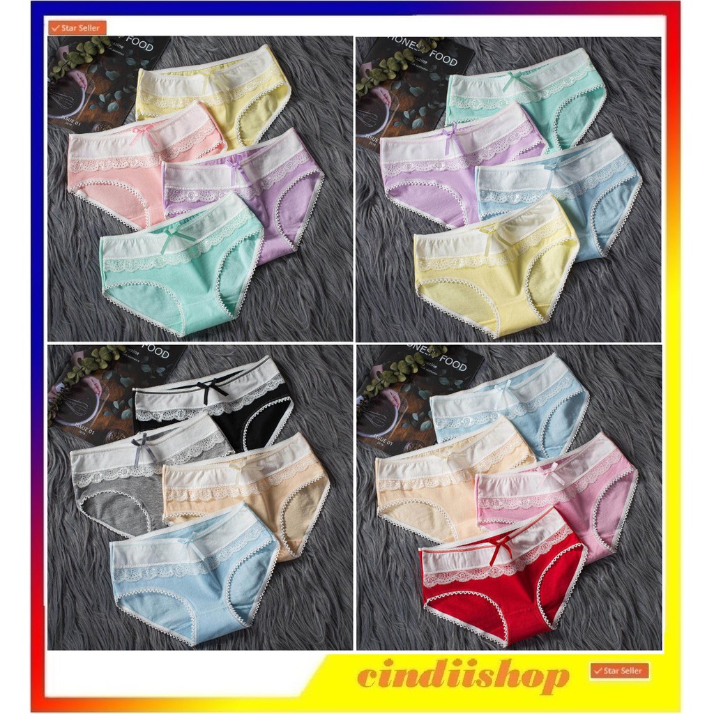CD imut Jepang fashion Undies Celana Dalam Wanita Polos Katun Cewek