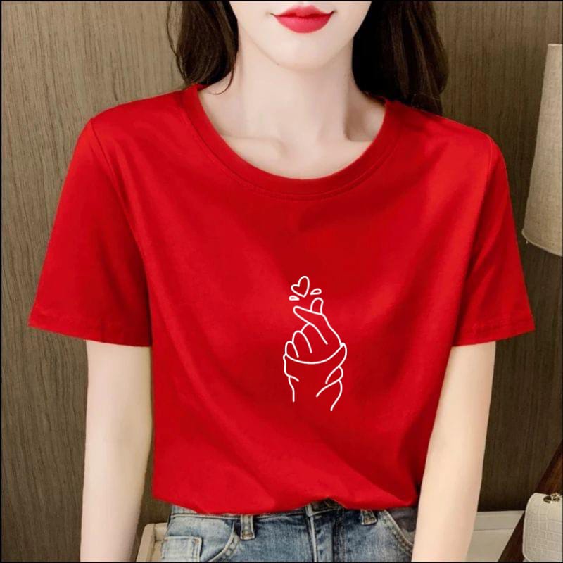 kaos  oblong tangan love / kaos wanita / kaos terlaris / kaos distrio  / atasan wanita -alipio fashion