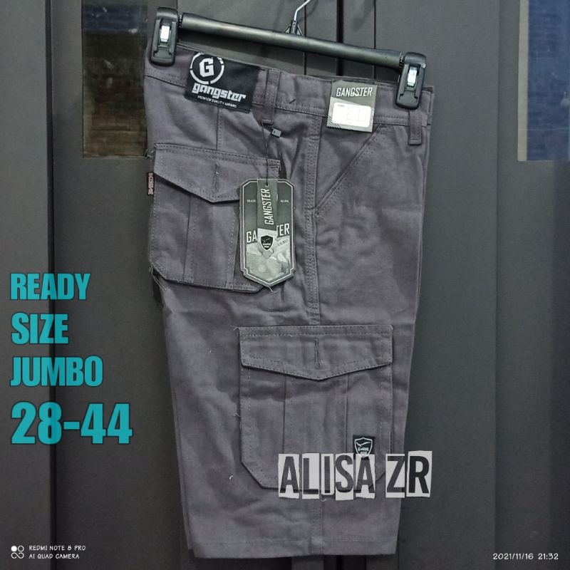 Celana Pendek Pria Cargo Jumbo - Celana Kargo Pria - Celana Pdl Pendek Size 33-44 Super Jumbo