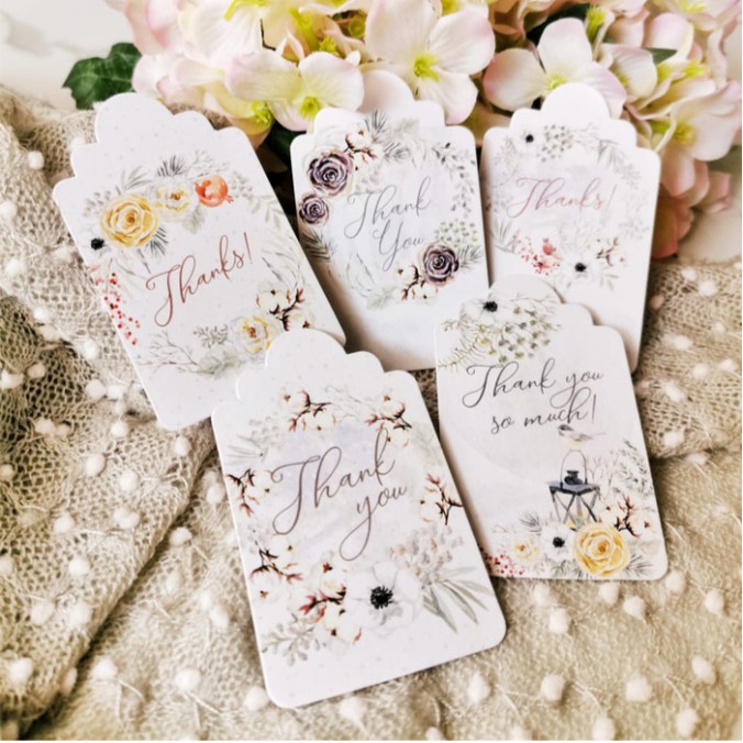 

Handtag per 5pcs thankyou happy birthday elegant hand tag hangtag hang tag