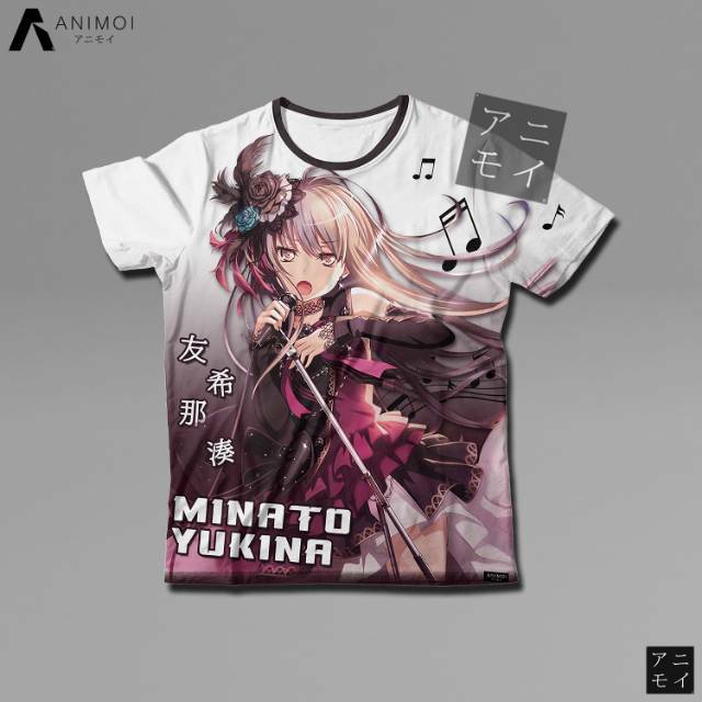Kaos Anime Bang Dream || Yukina Minato || Bandori BangDream || Fullprint