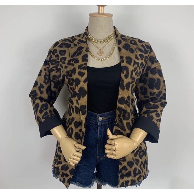 blazer leopard / blazer wanita / outer leopard