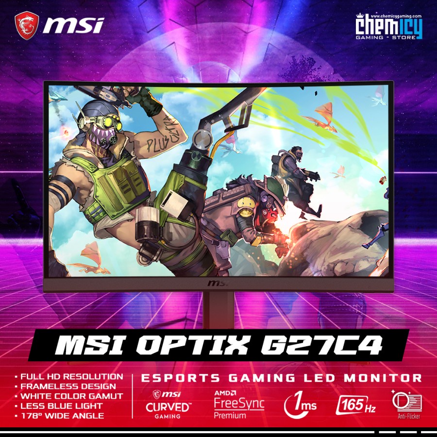 MSI Optix G27C4 27inch 165Hz FreeSync Curved Gaming Monitor