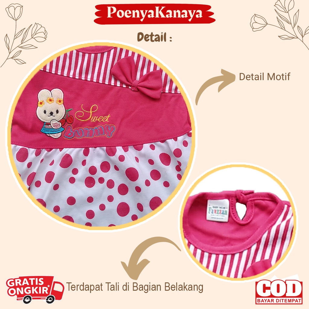 Setelan Dress Bayi Pendek SWEET BUNNY Fauzan 3-12 Bulan SDR27