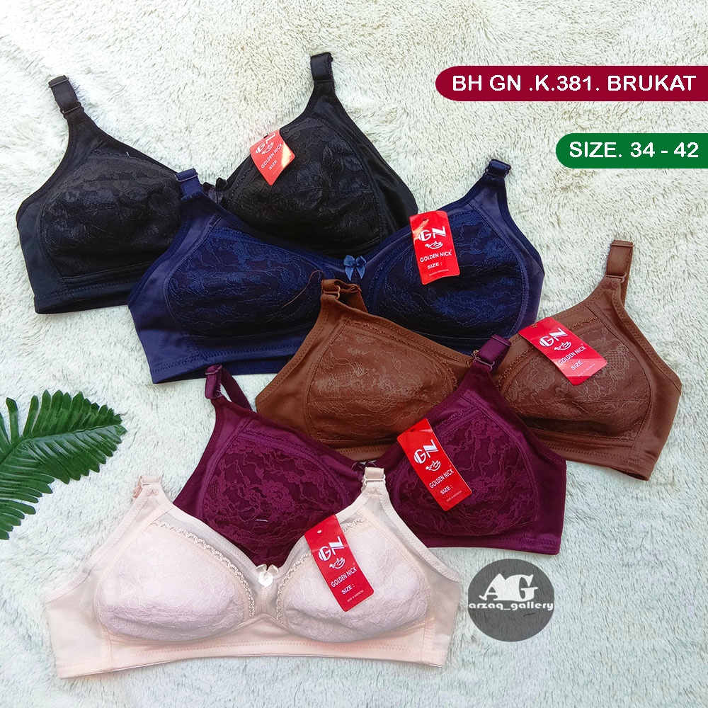 BH Golden Nick K381 BRUKAT Bra wanita busa tipis kancing 2 - Renda | Pakaian Dalam |  Bra | Bh