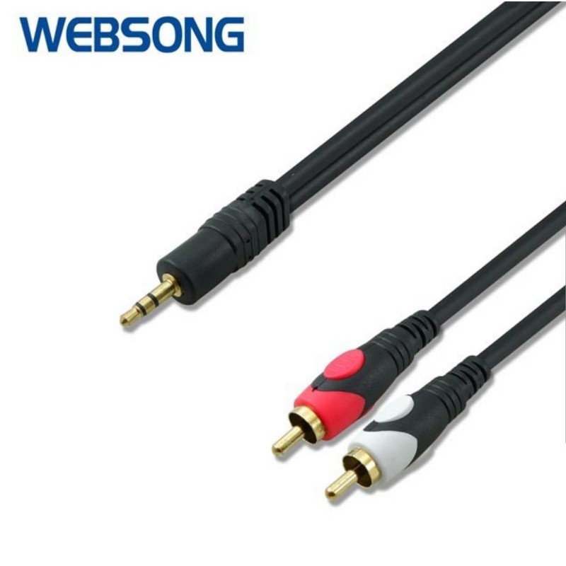 Kabel Audio 3.5mm to 2RCA (Putih, Merah) 1.5M High Quality Websong