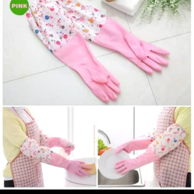 Sarung Tangan Latex Panjang 50cm untuk cuci piring/berkebun/beternak/cleaning Service
