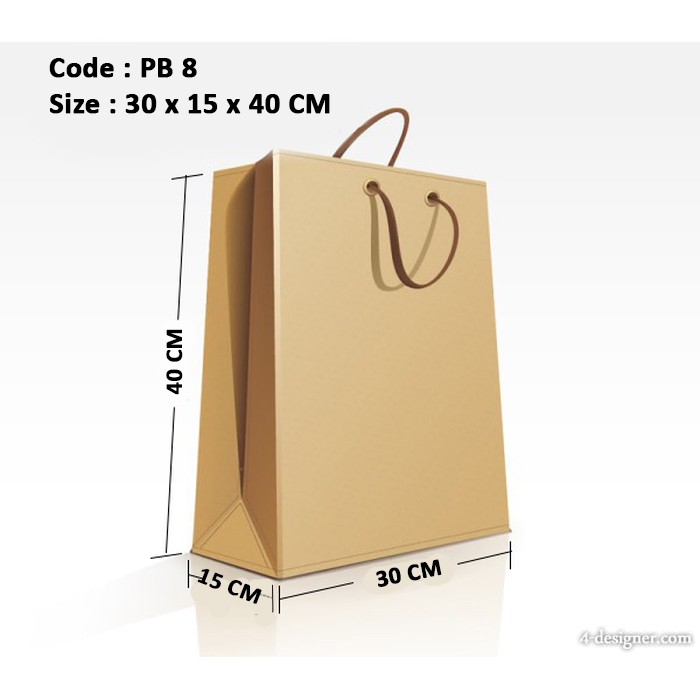 

Paper bag / Shopping Bag / tas kertas kraft polos - U// 30 x 15 x 40