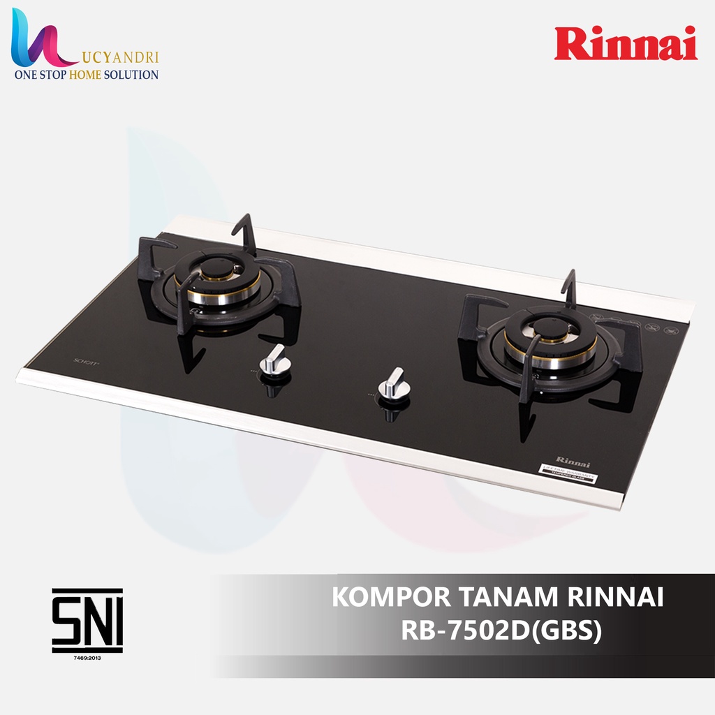 Kompor Gas Tanam 2 Tungku Rinnai RB 7502D (GBS) / FREE ONGKIR