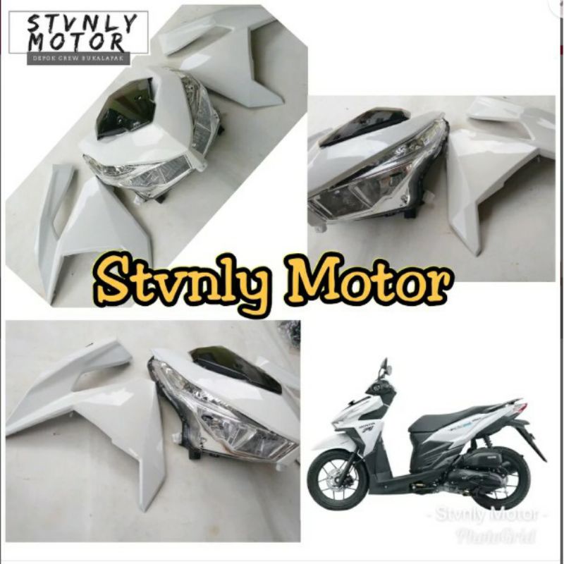 Lampu Depan Plus Cover Tameng Vario 125 Dan 150 Putih