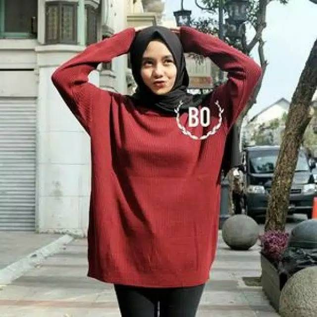 Rajut Boxy Merah Maroon Wanita Sweater Rajut Atasan Wanita Sweater Korea Baju Rajut Tebal Shopee Indonesia