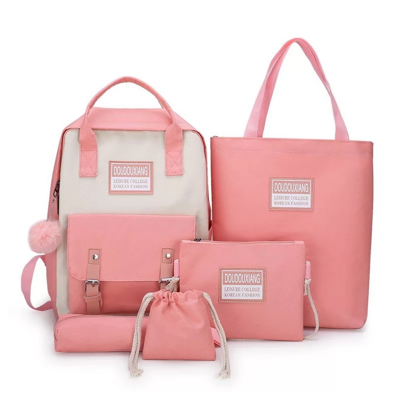 RR TAS AFGAN - Tas Sekolah Anak SD SMP SMA Ransel Backpack Fashion Wanita Korea Stylish-AFGAN PINK