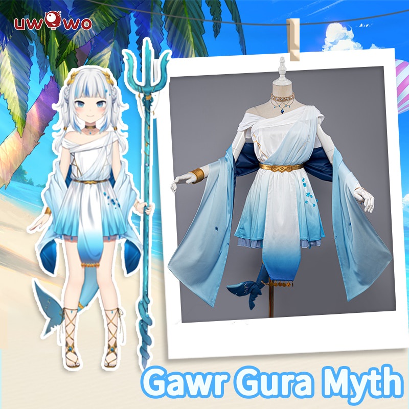 PREORDER PRE-SALE UWOWO Gawr Gura Cosplay Costume Virtual YouTuber Gawr Gura Myth New Party Outifit 