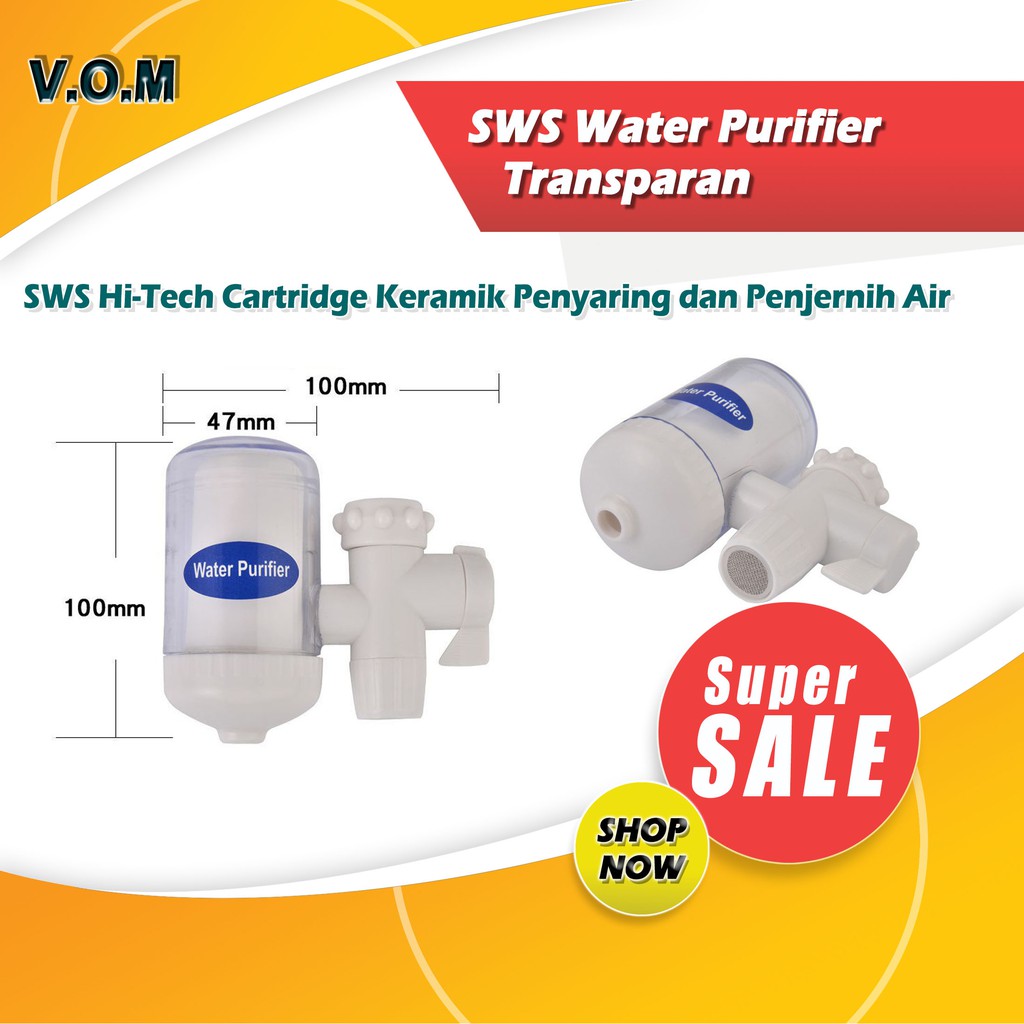 0482 Transparan Water Purifier SWS Filter Penyaring Keran Air