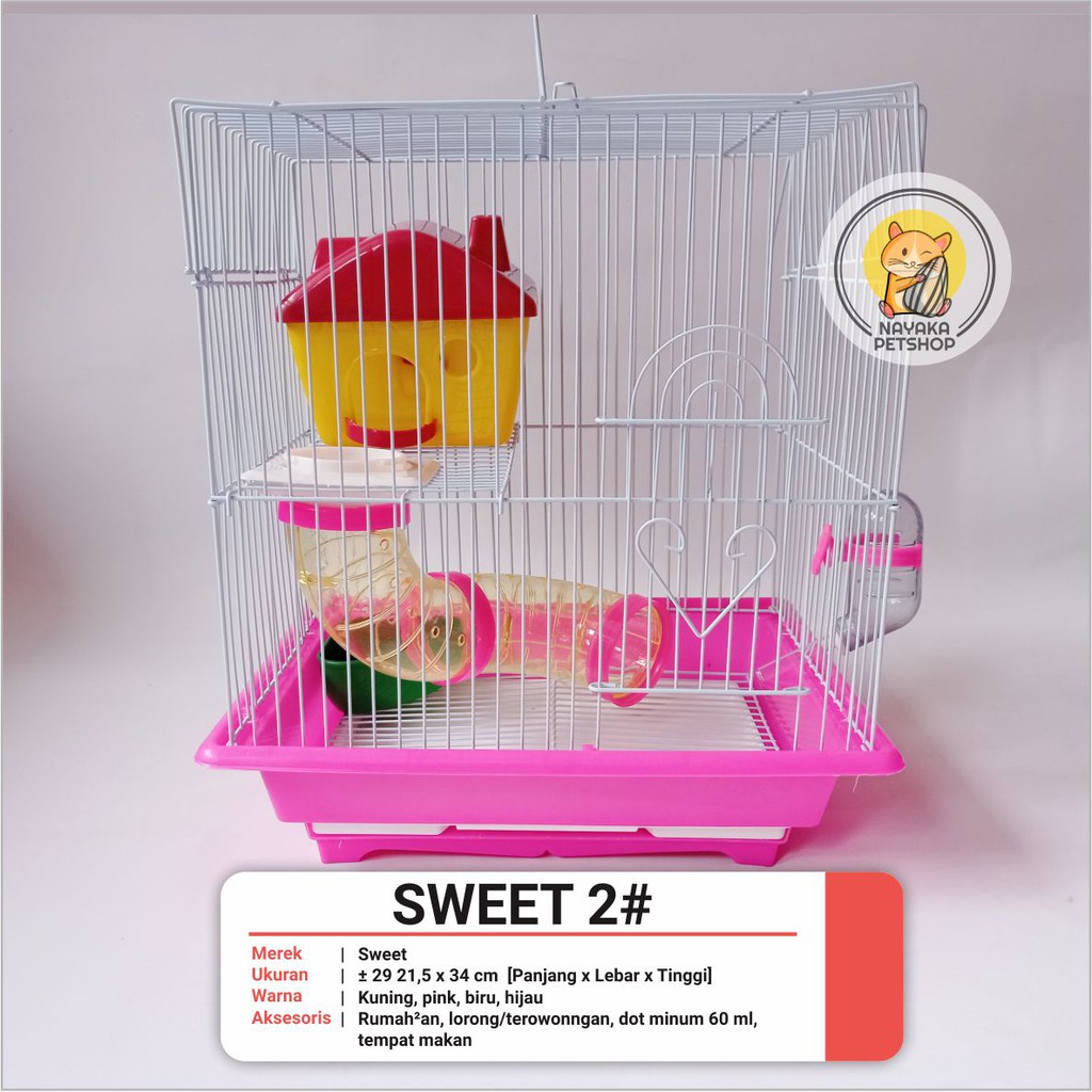 Sweet 2# Kandang Hewan Hamster Tingkat 2 Lantai