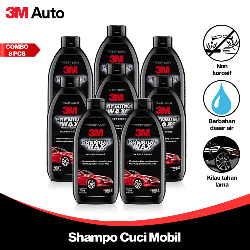 3M Auto Pengkilap Body Mobil 350 ML Combo 8 Pcs Premium Liquid Car Wax Motor CMB08-3M-7006