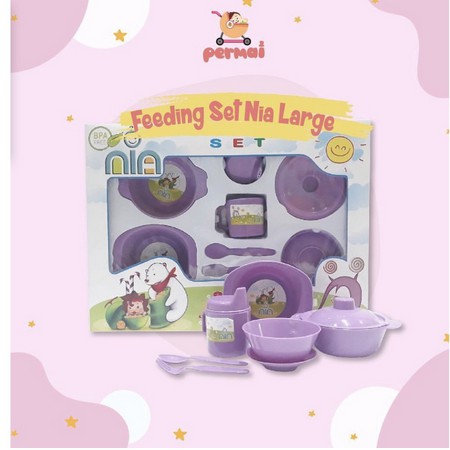 NIA-FEEDING SET UKURAN BESAR PERALATAN MAKAN BAYI MURAH