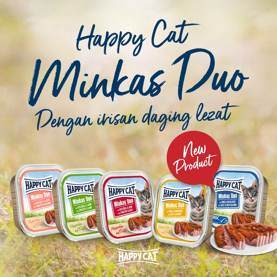 Happy Cat Minkas Duo Beef &amp; Rabbit 100gr Makanan Kucing Basah Wet Food