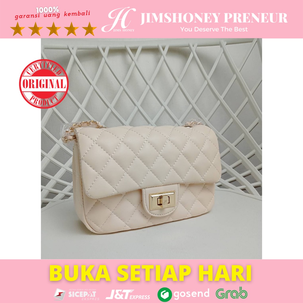 PRISCILLA Bag Jims Honey Tas Selempang Wanita Jimshoney Simple Mewah Murah Import Original Fashion Trandy Tali Kulit Rantai Muat Banyak