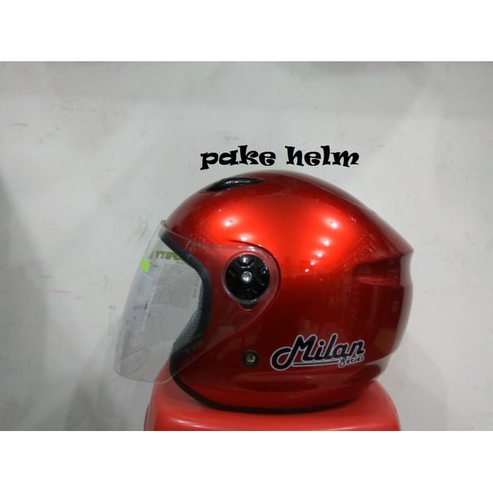 BEST QUALITY HELM BMC MILAN SOLID MERAH MARUN HALF FACE