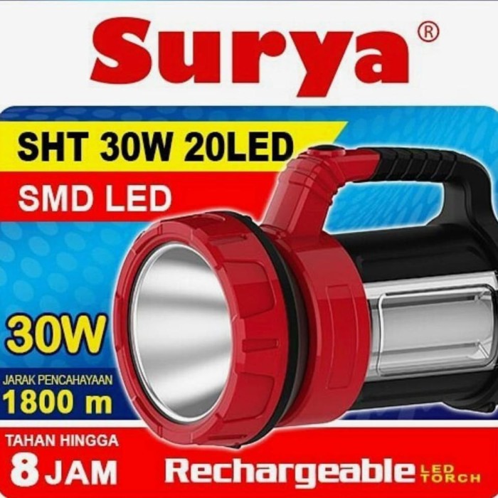 SENTER LED BESAR JUMBO SURYA SHT 30W 20 LED ADA EMERGENCY POWER BANK SENTER JUMBO